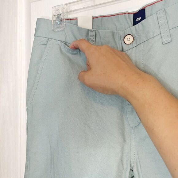 Gap Outlet NWT Slub High Rise Linen/Cotton Pocket Relaxed Fit Khaki Chino Pants - Picture 7 of 15